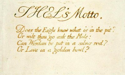 El Lema de Thel..., placa 1 de El Libro de Thel de William Blake